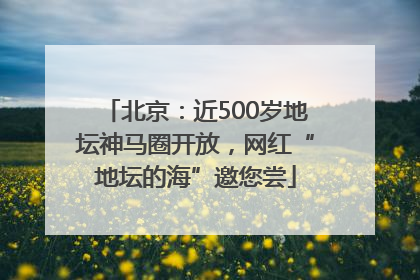 北京：近500岁地坛神马圈开放，网红“地坛的海”邀您尝