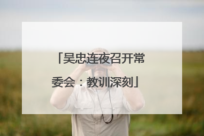 吴忠连夜召开常委会：教训深刻