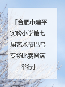 合肥市建平实验小学第七届艺术节巴乌专场比赛圆满举行