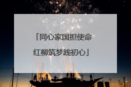 同心家国担使命 红柳筑梦践初心