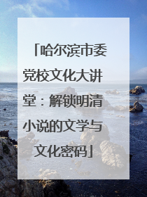 哈尔滨市委党校文化大讲堂：解锁明清小说的文学与文化密码