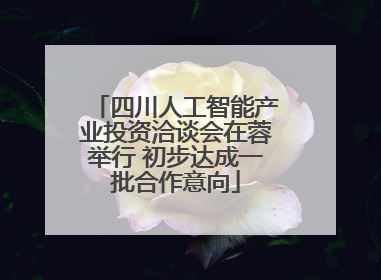 四川人工智能产业投资洽谈会在蓉举行 初步达成一批合作意向