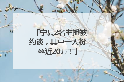 宁夏2名主播被约谈，其中一人粉丝近20万！