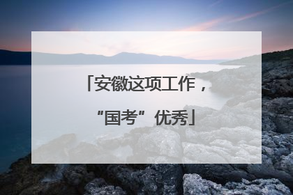 安徽这项工作，“国考”优秀