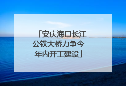 安庆海口长江公铁大桥力争今年内开工建设
