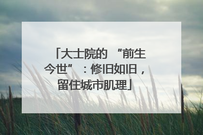 大士院的 “前生今世”：修旧如旧，留住城市肌理