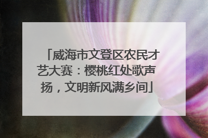威海市文登区农民才艺大赛：樱桃红处歌声扬，文明新风满乡间