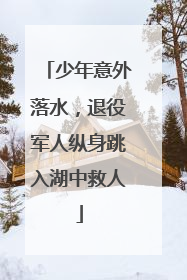 少年意外落水，退役军人纵身跳入湖中救人