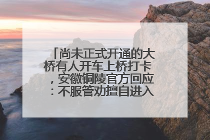 尚未正式开通的大桥有人开车上桥打卡，安徽铜陵官方回应：不服管劝擅自进入，已采取措施