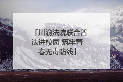 川渝法院联合普法进校园 筑牢青春无毒防线