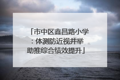 市中区鑫昌路小学：体测防近视并举 助推综合绩效提升