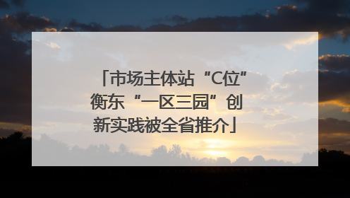 市场主体站“C位” 衡东“一区三园”创新实践被全省推介