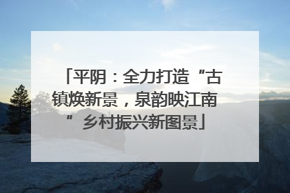 平阴:全力打造“古镇焕新景,泉韵映江南”乡村振兴新图景