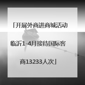 开展外商进商城活动 临沂1-4月接待国际客商13233人次