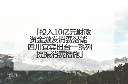 投入10亿元财政资金激发消费潜能 四川宜宾出台一系列提振消费措施