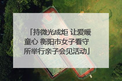 持微光成炬 让爱暖童心 衡阳市女子看守所举行亲子会见活动