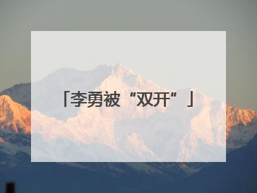 李勇被“双开”