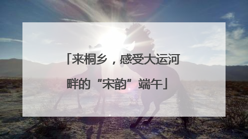 来桐乡，感受大运河畔的“宋韵”端午
