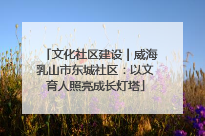文化社区建设｜威海乳山市东城社区：以文育人照亮成长灯塔