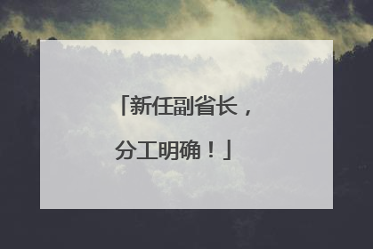 新任副省长，分工明确！
