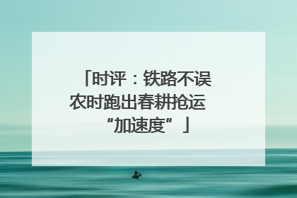 时评：铁路不误农时跑出春耕抢运“加速度”