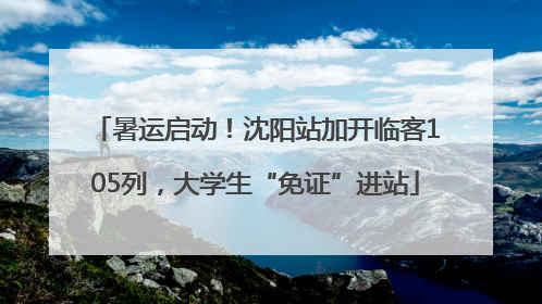 暑运启动！沈阳站加开临客105列，大学生“免证”进站