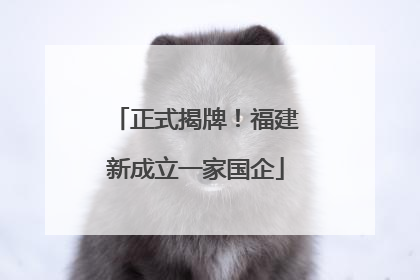 正式揭牌！福建新成立一家国企