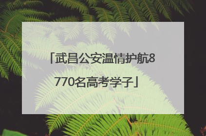 武昌公安温情护航8770名高考学子