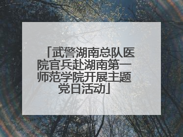 武警湖南总队医院官兵赴湖南第一师范学院开展主题党日活动