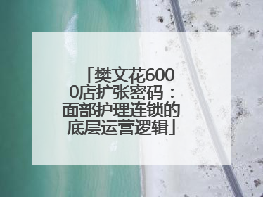 樊文花6000店扩张密码：面部护理连锁的底层运营逻辑