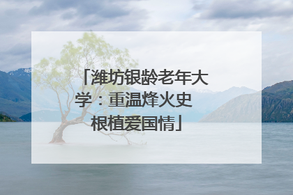 潍坊银龄老年大学：重温烽火史 根植爱国情