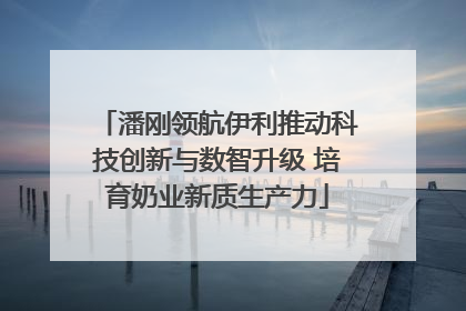 潘刚领航伊利推动科技创新与数智升级 培育奶业新质生产力