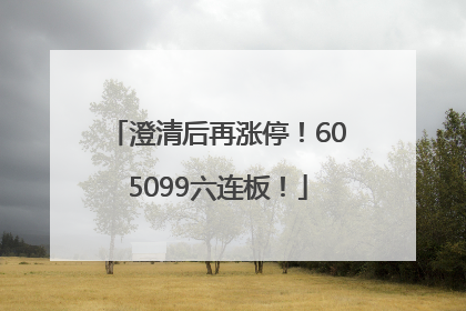 澄清后再涨停！605099六连板！
