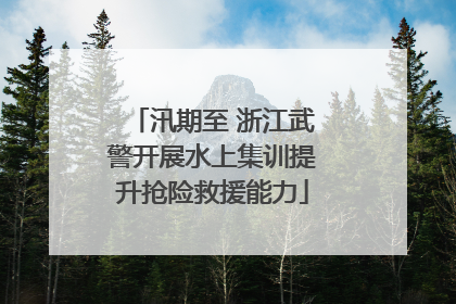 汛期至 浙江武警开展水上集训提升抢险救援能力