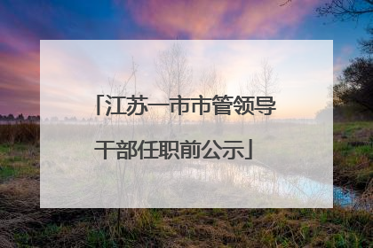 江苏一市市管领导干部任职前公示