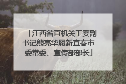 江西省直机关工委副书记熊亮华履新宜春市委常委、宣传部部长