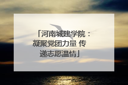 河南城建学院：凝聚党团力量 传递志愿温情
