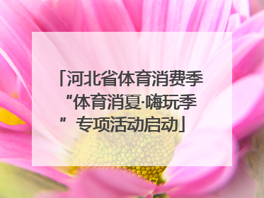 河北省体育消费季“体育消夏·嗨玩季”专项活动启动