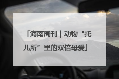 海南周刊｜动物“托儿所”里的双倍母爱