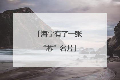 海宁有了一张“芯”名片