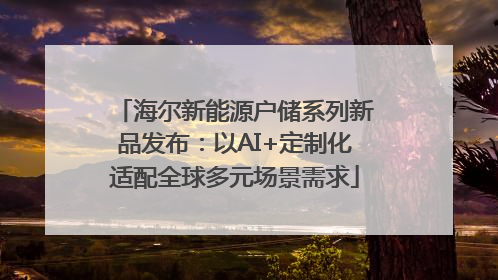 海尔新能源户储系列新品发布：以AI+定制化适配全球多元场景需求