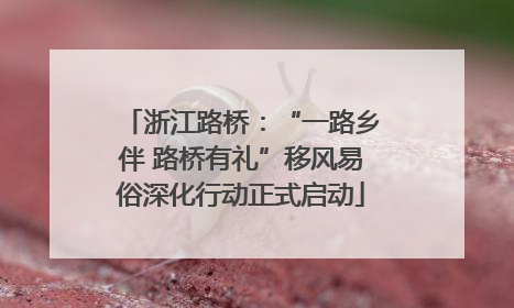 浙江路桥：“一路乡伴 路桥有礼”移风易俗深化行动正式启动
