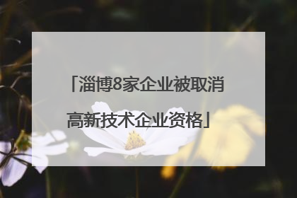 淄博8家企业被取消高新技术企业资格