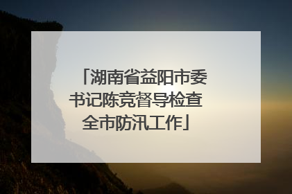 湖南省益阳市委书记陈竞督导检查全市防汛工作