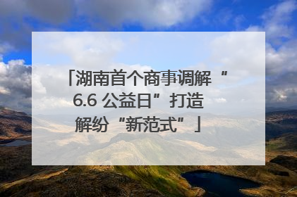 湖南首个商事调解“6.6 公益日”打造解纷“新范式”
