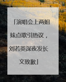 演唱会上两姐妹点歌引热议，刘若英深夜发长文致歉