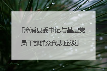 漳浦县委书记与基层党员干部群众代表座谈