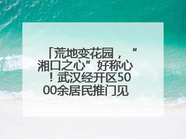 荒地变花园，“湘口之心”好称心！武汉经开区5000余居民推门见绿满眼风景
