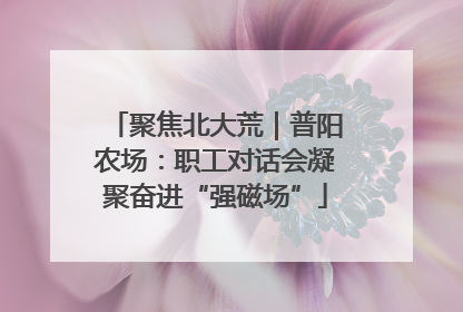 聚焦北大荒｜普阳农场：职工对话会凝聚奋进“强磁场”