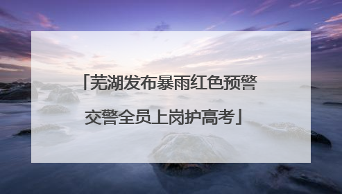 芜湖发布暴雨红色预警 交警全员上岗护高考